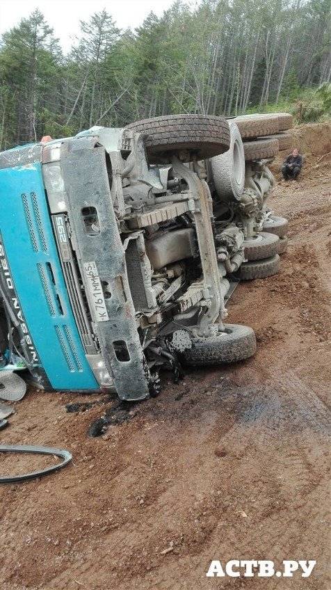 на 19-ом км перевернулся 