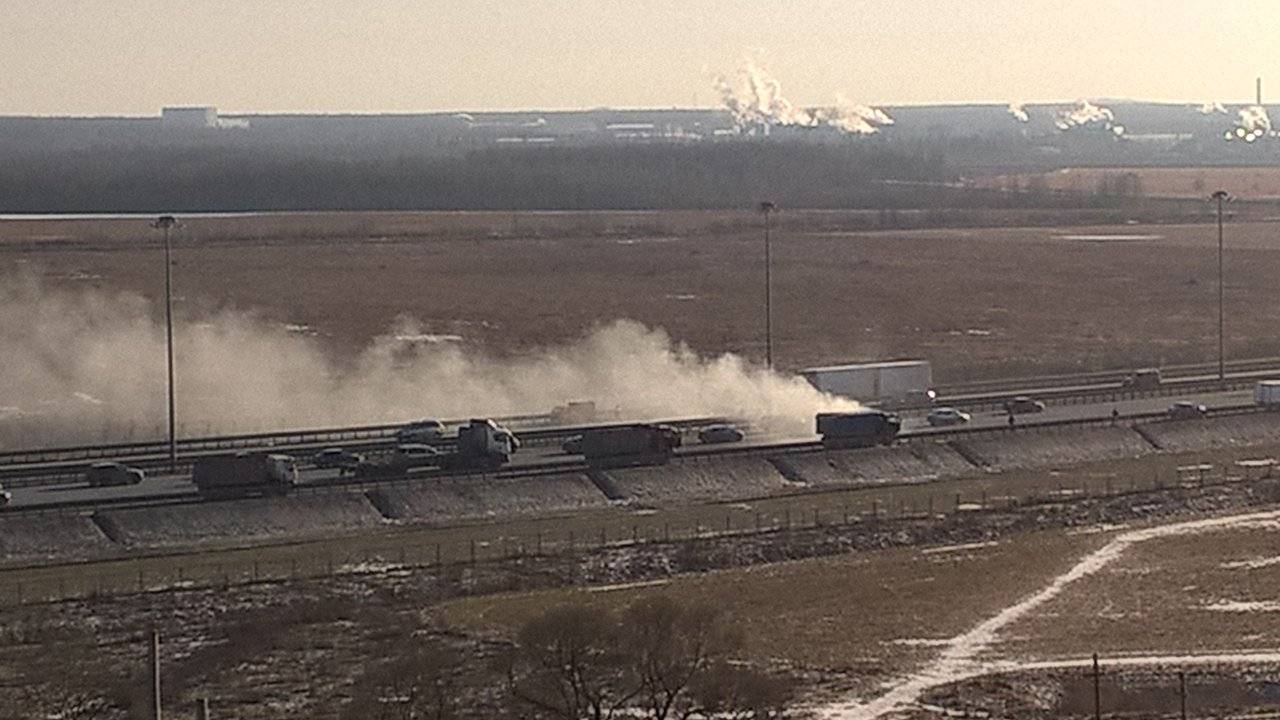 Горел самосвал 