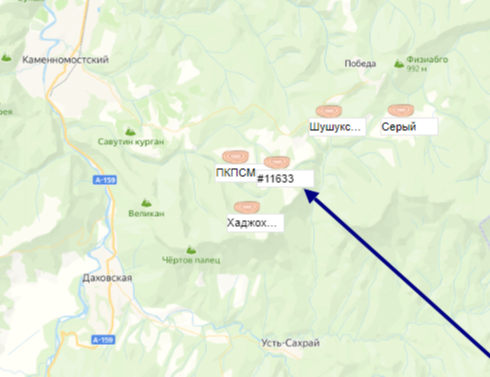 Карьер  на карте