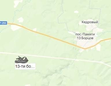 карьер 13-ти борцов на карте