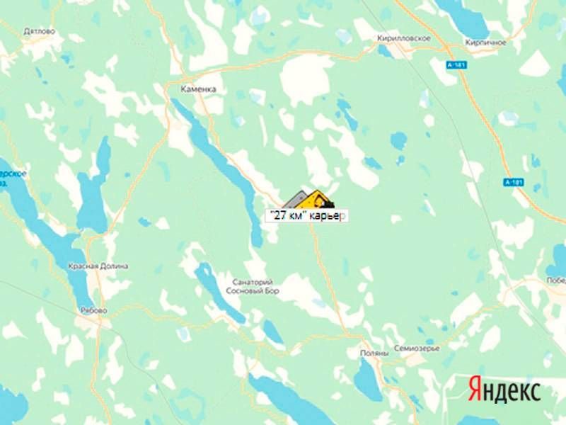 27 км карьер  на карте