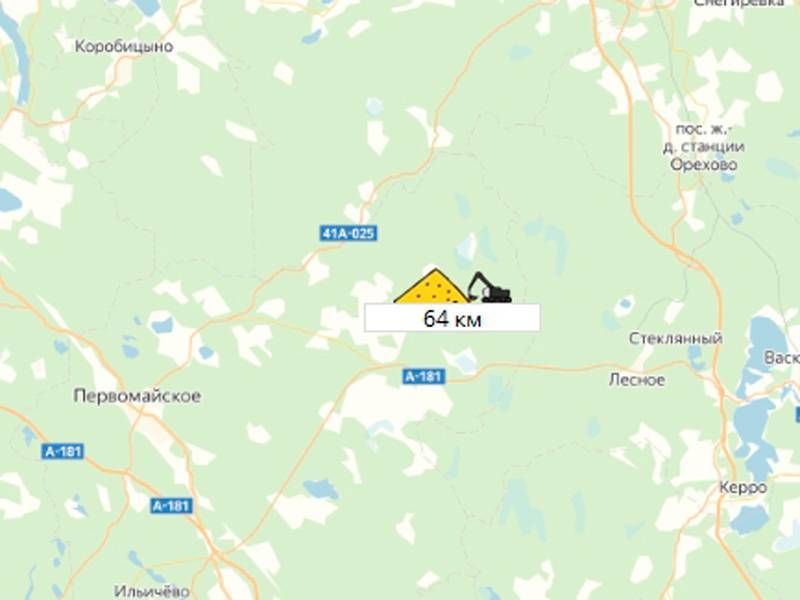 карьер 64 км на карте