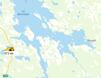 Карьер 673 км на карте