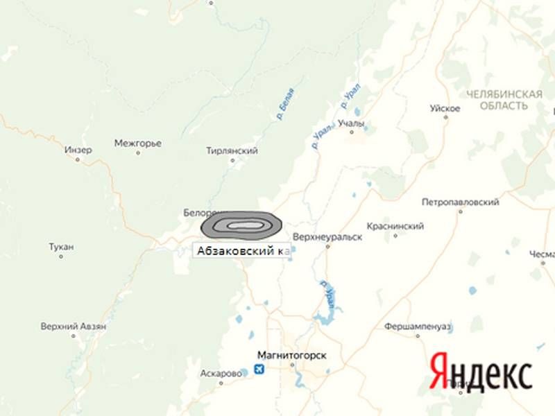 Абзаковский карьер  на карте