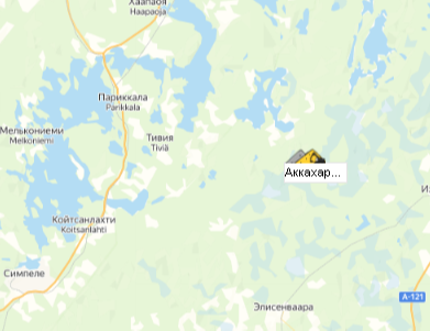 Карьер Аккахарью-Костамоярви на карте