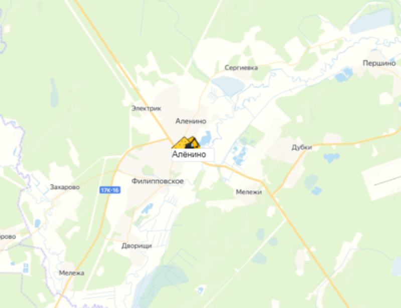 карьер Алёнино на карте