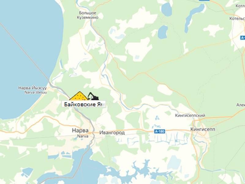 Байковские Ямы карьер на карте