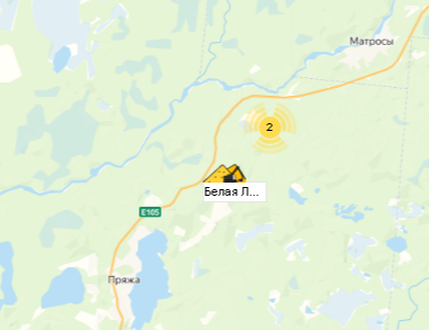 Карьер Белая Лампи на карте