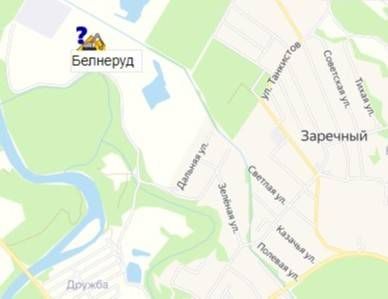 карьер Белнеруд на карте