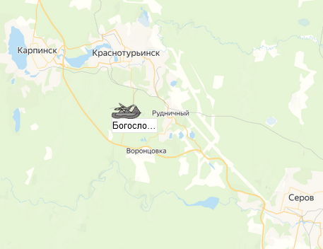 Богословское на карте