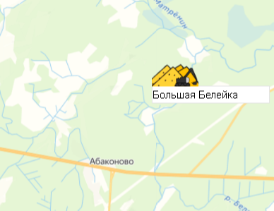 Большая Белейка на карте