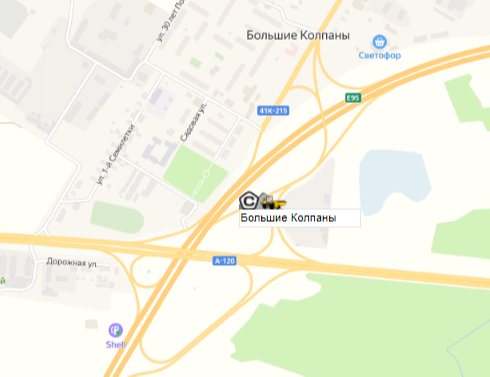 Болшие Колпаны площадка щебня на карте