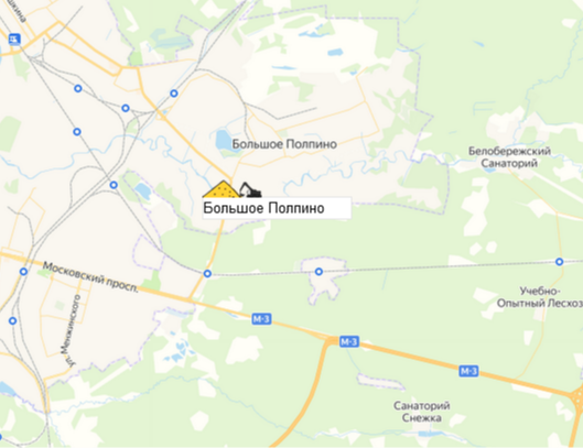 карьер Большое Полпино на карте