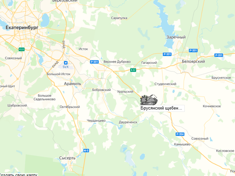 Бруснянский щебеночный завод на карте