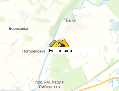 Карьер Быковский на карте