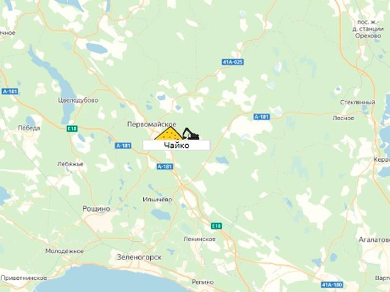 Чайко карьер на карте