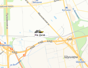 Дизельный ТД Ингмар, площадка щебня на карте