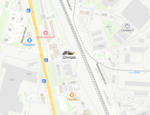 Домодедово жд перевалка на карте