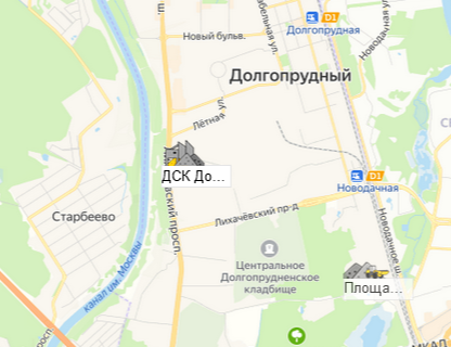 карьер ДСК Долгопрудный на карте