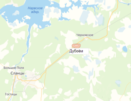 Дубоём карьер на карте