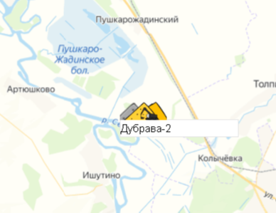 Карьер Дубрава-2 на карте
