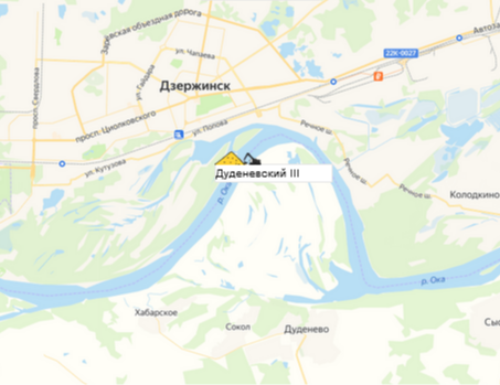 карьер Дуденевский III на карте