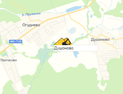 карьер Душоново на карте