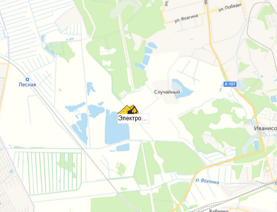 карьер Электросталь на карте