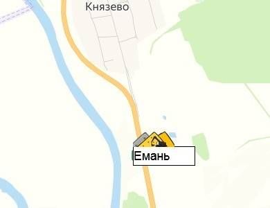 карьер Емань на карте