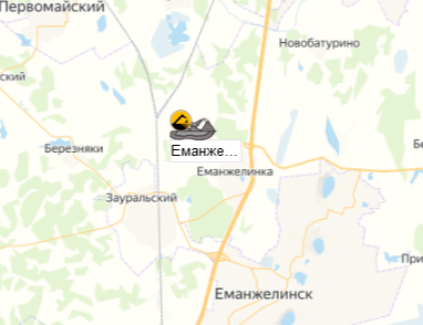 карьер Еманжелинское на карте