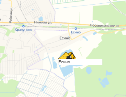 карьер Есино на карте