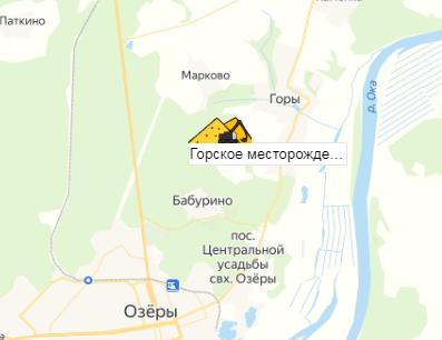 карьер Горское на карте