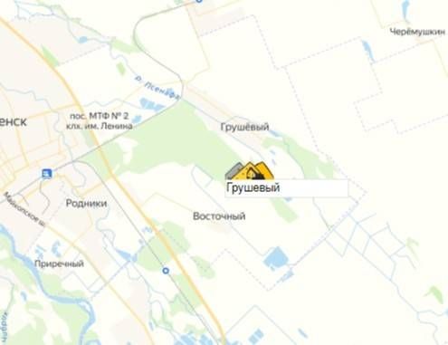 карьер Грушевый на карте