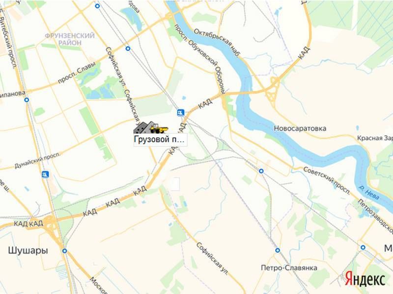 Грузовой проезд ТД Ингмар, площадка щебня на карте