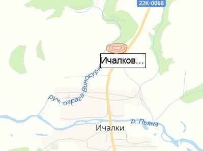 карьер Ичалковский  на карте