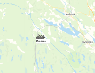 Карьер Ильмениоки на карте