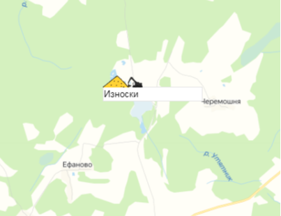 карьер Износки на карте