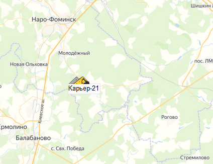 карьер Карьер-21 на карте