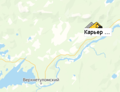 Карьер 39 км на карте