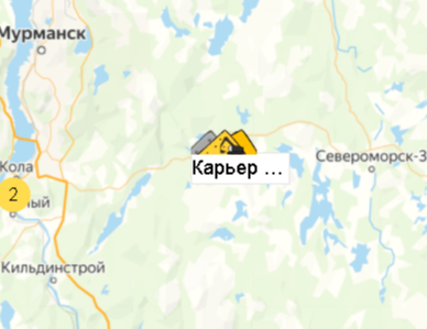 Карьер 8 км на карте