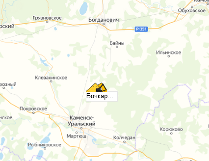 карьер Бочкариха на карте