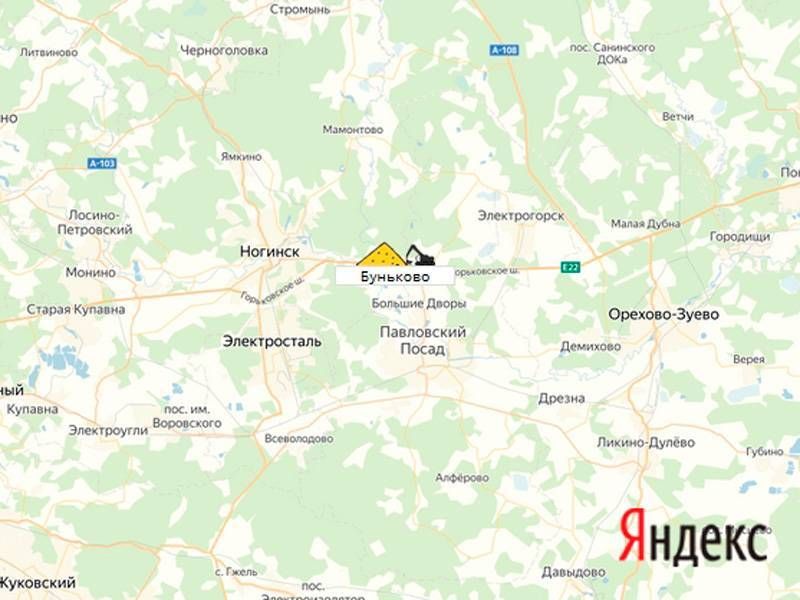 карьер Буньково на карте