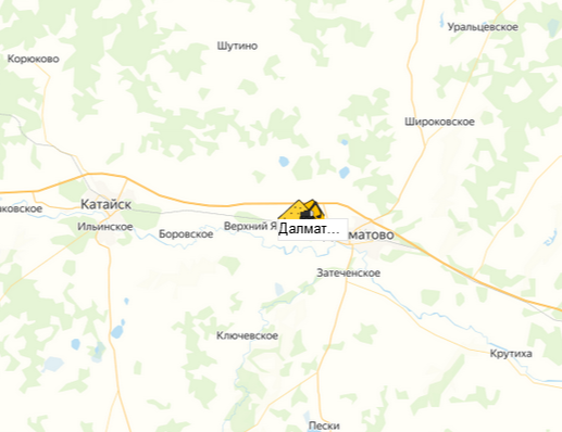 карьер Далматово на карте