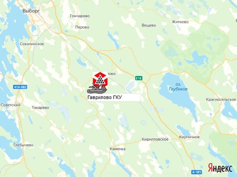 карьер на карте