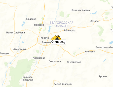 карьер клиновец на карте