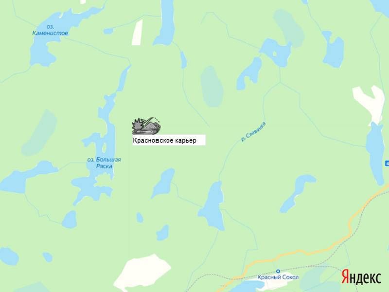 карьер Красновское на карте