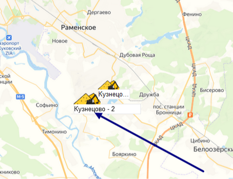 карьер Кузенцово -2 на карте