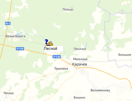 карьер Лесной на карте