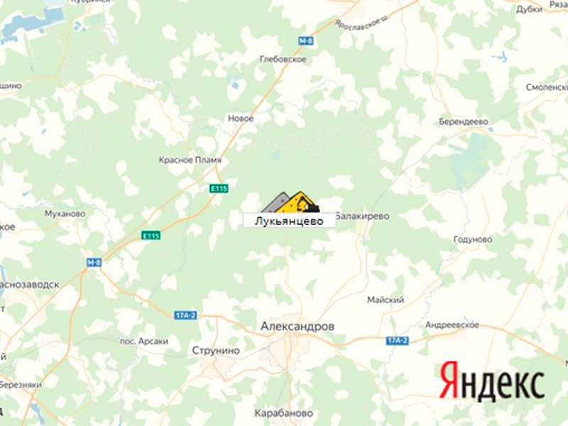 карьер Лукьянцево на карте