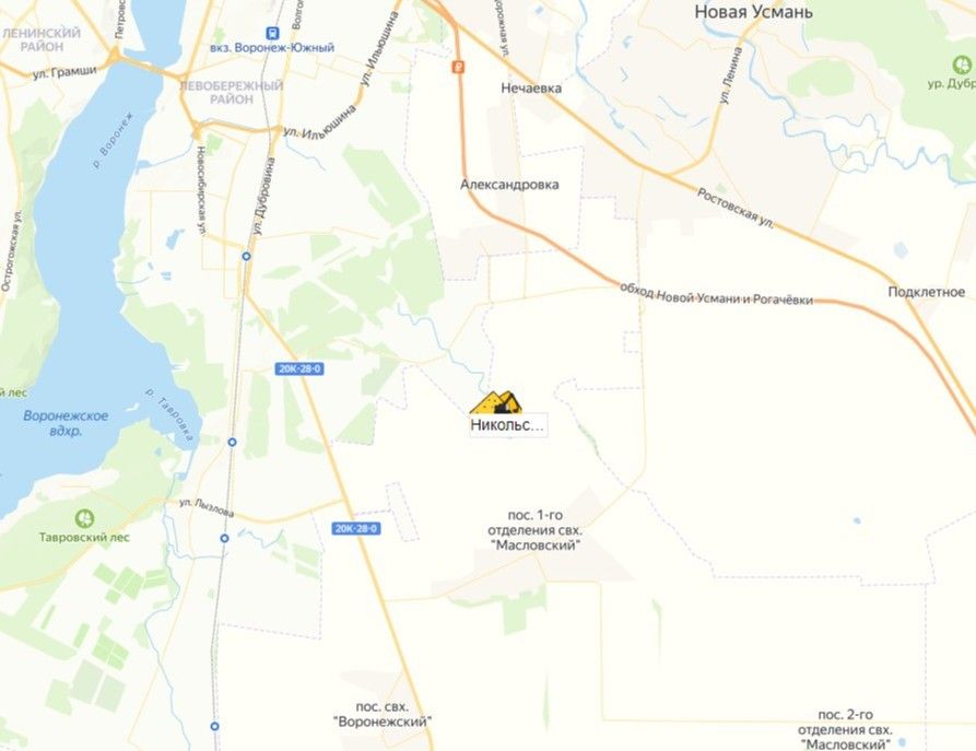 карьер Никольский на карте